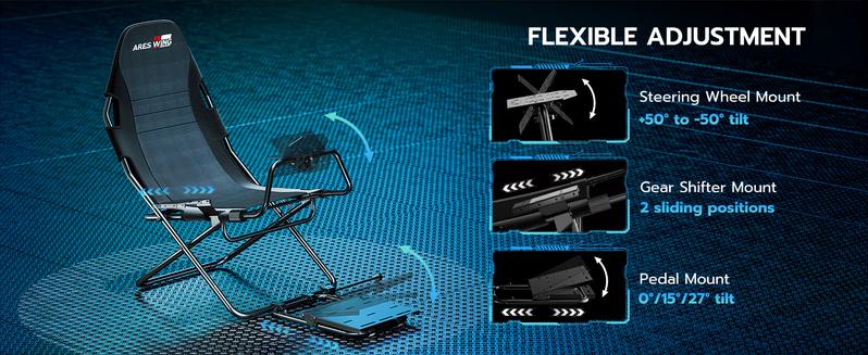 ARES WING Racing Simulator Cockpit, Racing Wheel Stand with Seat, Formula and GT Sim Racing Cockpit Compatible with Fanatec, Thrustmaster, Logitech, Moza Racing Games on PS5, PS4, Xbox and PC