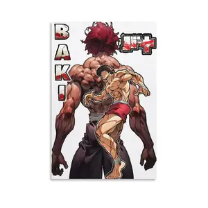 [UnFrame]Baki Hanma Anime Poster, Aesthetic printed Wall Art, Stylish Boys' Dorm & Bedroom Decor, Modern Living Room Wall Art, Trendy Home Decoration Prints. Poster printed Wall Art For Bedroom Decor Bar Office Room Decor Gift