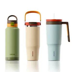 CAROTE 3-Pack Insulated Stainless Steel Water Bottles with Upgraded Leakproof Tech