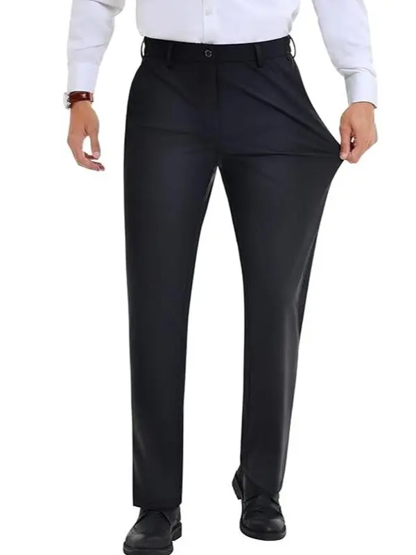 Royaura Men's Slim Fit Lightweight Stretch Wrinkle-Free Dress Trousers - Menswear, Expandable Waist, Business Attire Clothes for Spring Summer Business Casual Outdoor Use, Father's Day Gift for Him, Father's Day Gifts, Pants, Gifts For Him