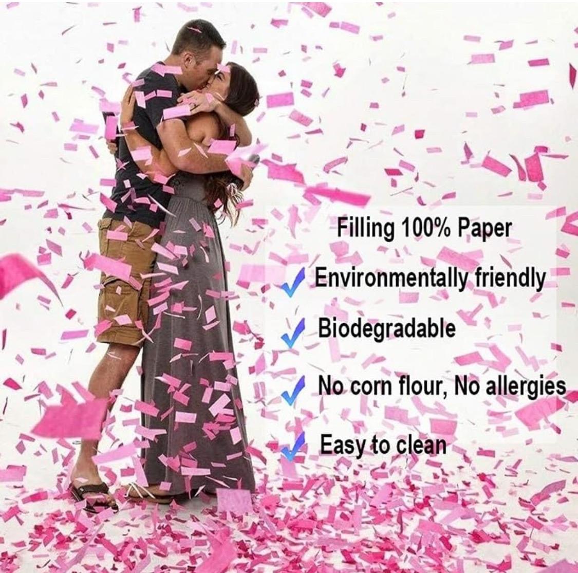 Gender reveal Party celebrations Confetti Powder  ColorfulCannon,12Inch Biodegradable Confetti Poppers 4 Pack Multicolor Party Poppers Confetti Shooters, Air Compressed Party Poppers for Graduation New Years Eve Birthday Wedding Indoor and Outdoor Burst