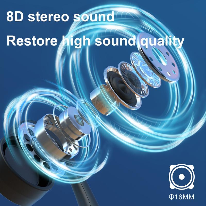 MAGQU Bone Conduction Neckband Wireless Headphones, Sports Open-Ear Earphones - Lightweight & Comfortable, Ultra-Long Battery Life, Waterproof & Sweatproof, Built-in Microphone, Stereo Earbuds (Black) Electronic Audio headphones bluetooth