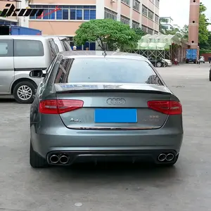Rear Bumper Diffuser for Audi A4 B9 Sedan 2013-2016 R Style Carbon Fiber