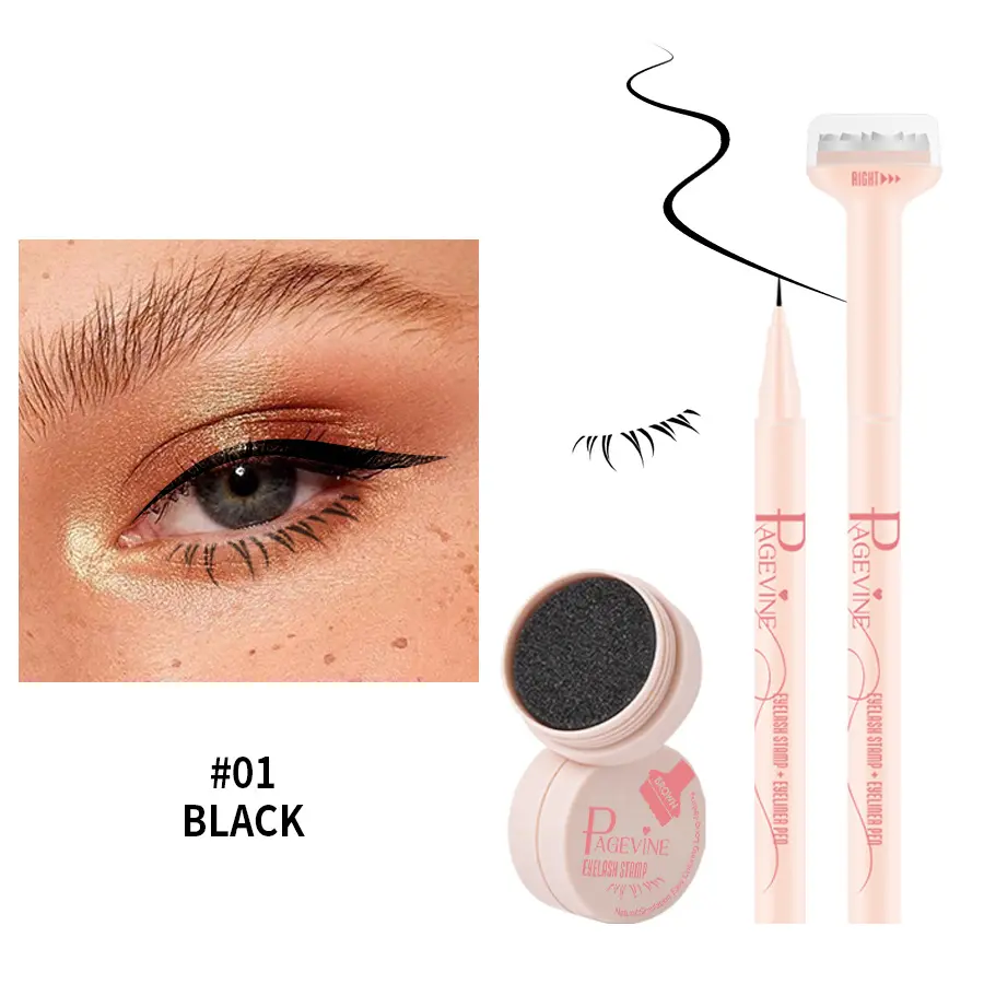 2-in-1 Brown Eyeliner Pencil with Lower Lash Stamp - Easily create natural lashes in seconds, the new favorite for quickly achieving stunning eye makeup, Eye Makeup Products
