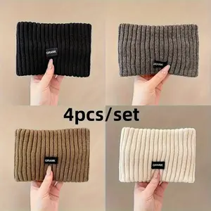 4pcs Women's Soft Elastic Headbands- Winter Warm Ear Covers, Comfortable Fit Solid Color Headwear, Fashionable and Comfortable for Daily and Formal Occasions Universal Hairbands, Headband For Women, Headbands Women, Cold Weather Wear Zigzagheadband Fringe