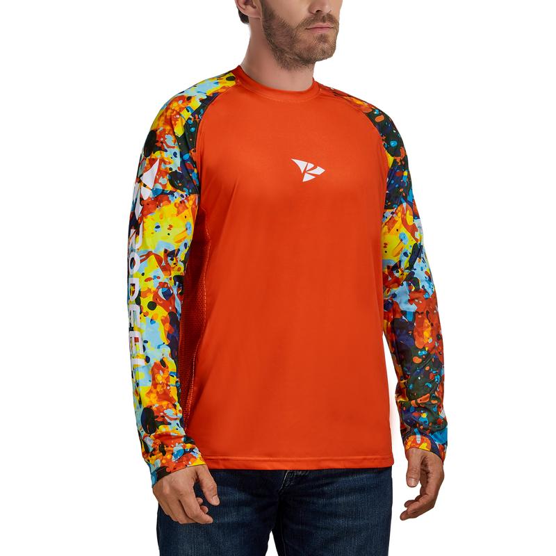 RODEEL 902 Long Sleeve Shirts Men UPF 50+ Sun UV Protection Lightweight Quick Dry Moisture Wicking Breathable Cooling Activewear for Outdoor Sport Gym Workout Hiking Camping Running Fishing Boating Construction Landscaping, Holiday Gift