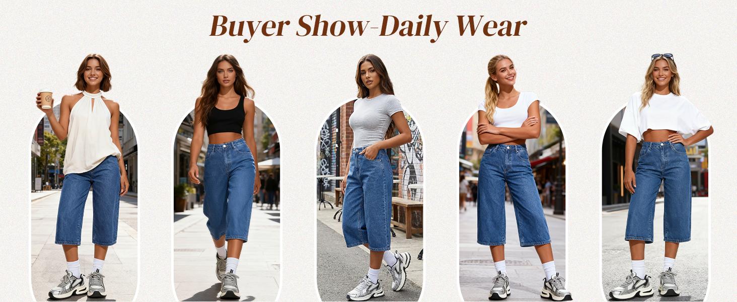 Emmiol Long Baggy Denim Jorts for Women - High Waisted Bermuda Y2k Jean Shorts Wide Leg Casual Trendy Streetwear Summer Pants Emmiol Long Baggy Denim Jorts for Women - High Waisted Bermuda Y2k Jean Shorts Wide Leg Casual Trendy Streetwear Summer Pants