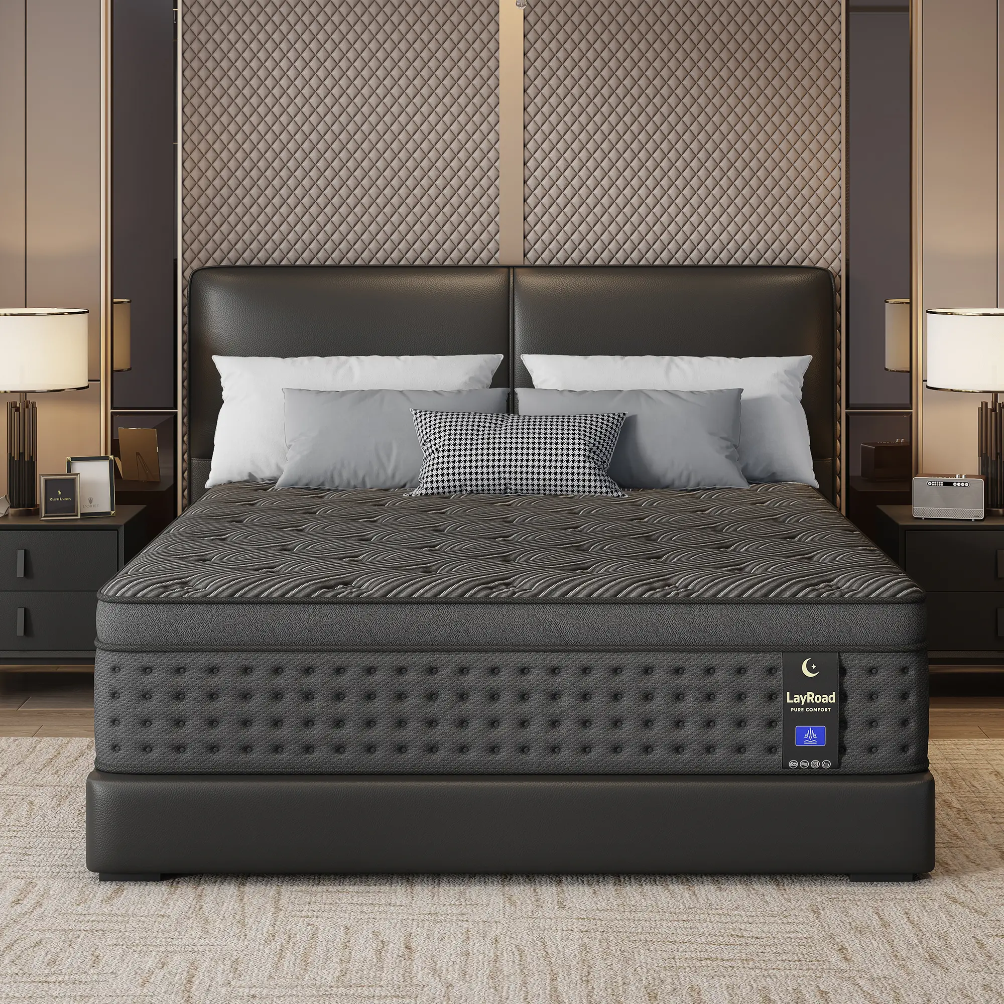 LayRoad 12/14 Inch Twin Full Queen King , Hybrid Memory Foam mattresses in a Box | Pocket Spring +Zoned Support | Soft and Comfortable, Pressure Relief, Medium Firmness, CertiPUR-US Certified(colchones para cama | queen size mattress | full size mattress)