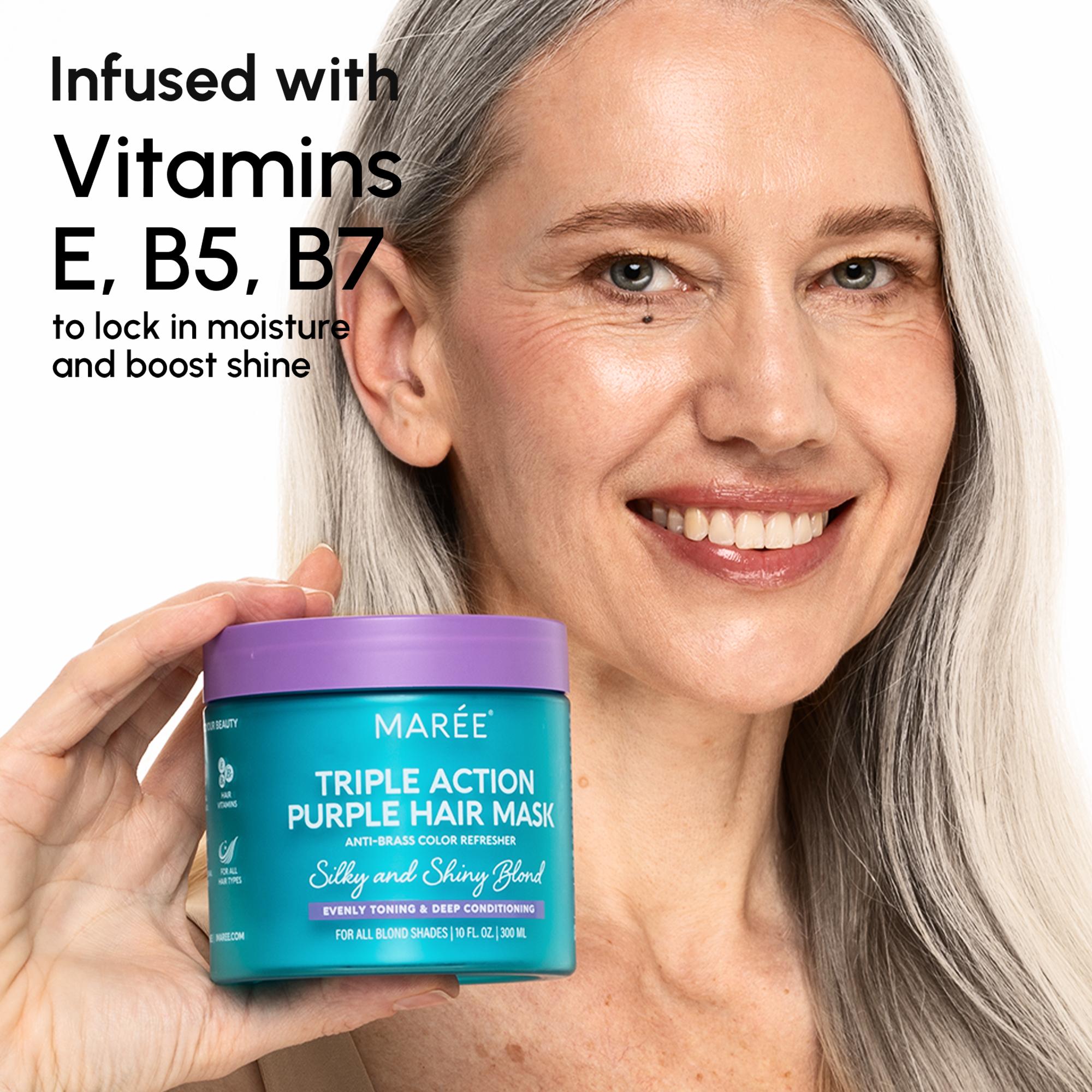 Hair Mask BUNDLE - Keratin Hair Mask 10 oz & Purple Hair Mask 10 oz - MAREE