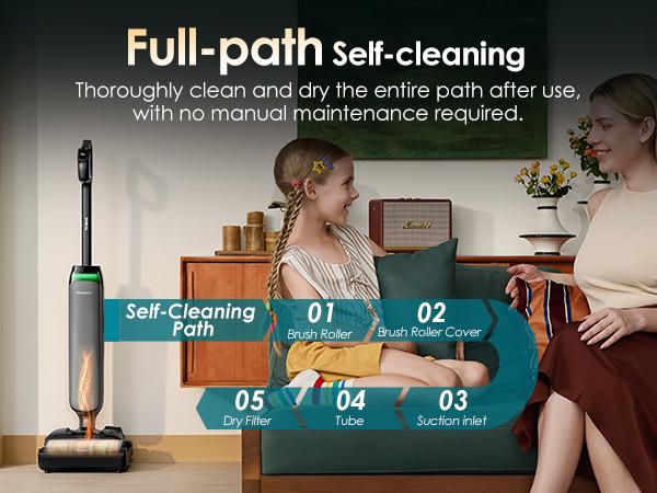 Tineco Floor One S7 Artist Wet Dry Vacuum Cleaner, 22kPa Suction, iLoop Smart Sensor, DualBlock Anti-Tangle Design, 185℉ Flashdry, 50 Min Runtime, Dual-Edge Cleaning, 180° Lay-Flat