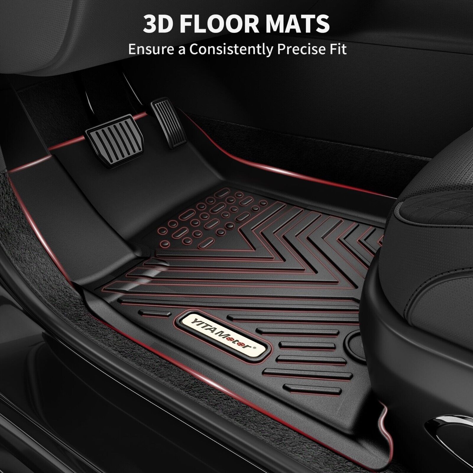 YITAMOTOR Floor Mats & Cargo Liner Fit for Jeep Grand Cherokee L 2021-2025 6 Seat, TPE All Weather Custom Fit Floor Liner for 1-3 Rows and Trunk Full Set Mats Automotive, Black(Without Center Console)