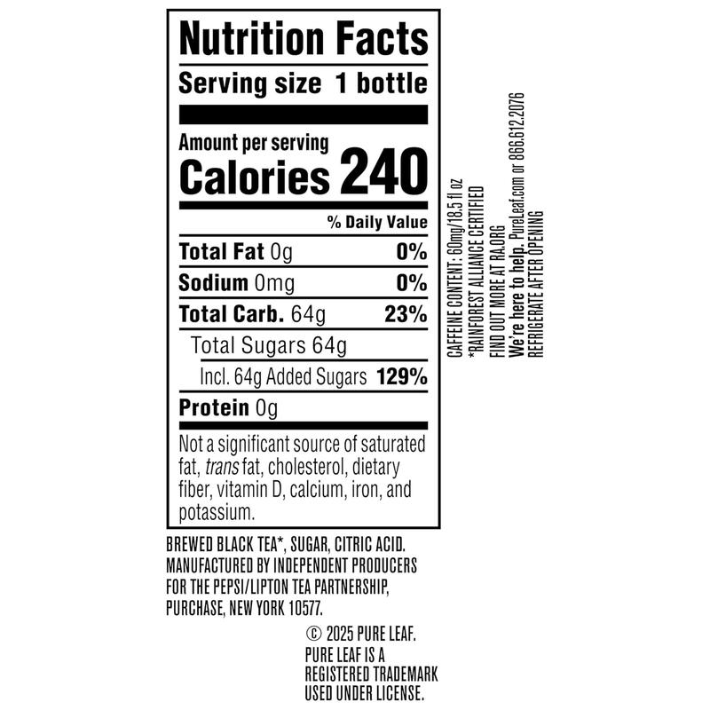 Pure Leaf Iced Tea, Extra Sweet, Real Brewed Tea, 18.5 Fl Oz Bottles (Pack Of 12)Pure Leaf Iced Tea, Extra Sweet, Real Brewed Tea, 18.5 Fl Oz Bottles (Pack Of 12)