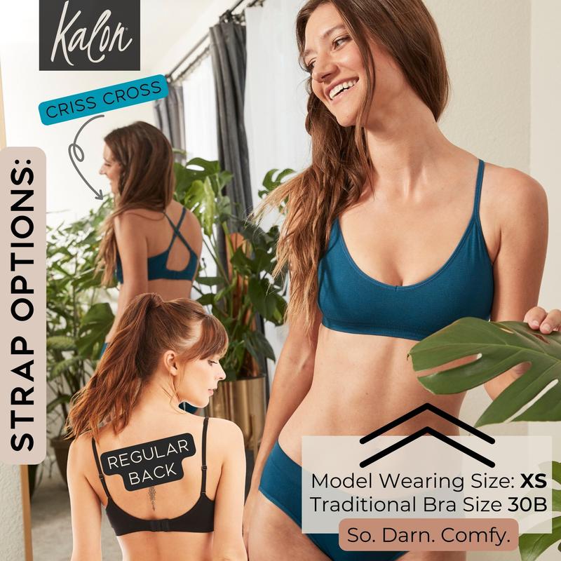 Kalon 4-Pack Women's Demi Bralettes with Adjustable Straps XXS-2XL Kalon 4-Pack Women's Demi Bralettes with Adjustable Straps XXS-2XL