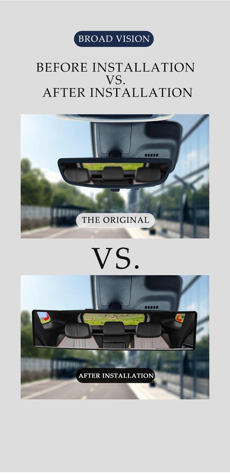 Universal 11.81 Inch Panoramic Convex Real View Mirror for Car SUV Trucks Reversible Passengers High-Quality Glass Anti-Fall Design Easy Install Rearview Mirror with Elastic Snap Safe and Firm Universal 11.81 Inch Panoramic Convex Real View Mirror for Car SUV Trucks Reversible Passengers High-Quality Glass Anti-Fall Design Easy Install Rearview Mirror with Elastic Snap Safe and Firm