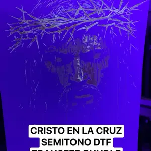 CRISTO EN LA CRUZ SHIRT DTF Transfers Bundle (4PCS) FLUORESCENT SEMITONO DTF TRANSFERS