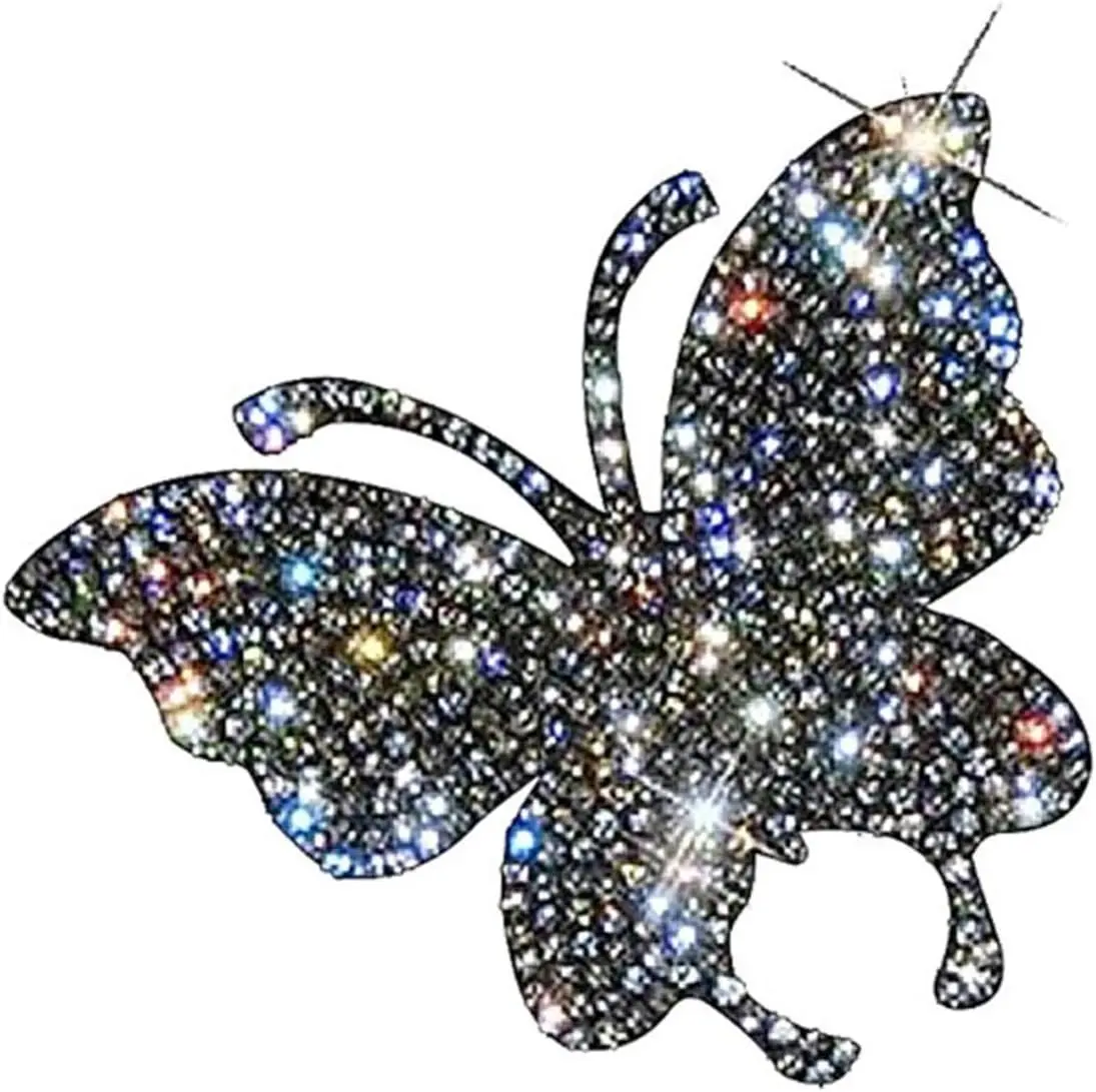 1x Car Decal - Crystal Sparkle Beauty Butterfly Emblem, Bling Automotive Exterior Accessory, Interior Upgrade Accessory for Decoration That Enhances Car's Decor, Bling Auto Emblem