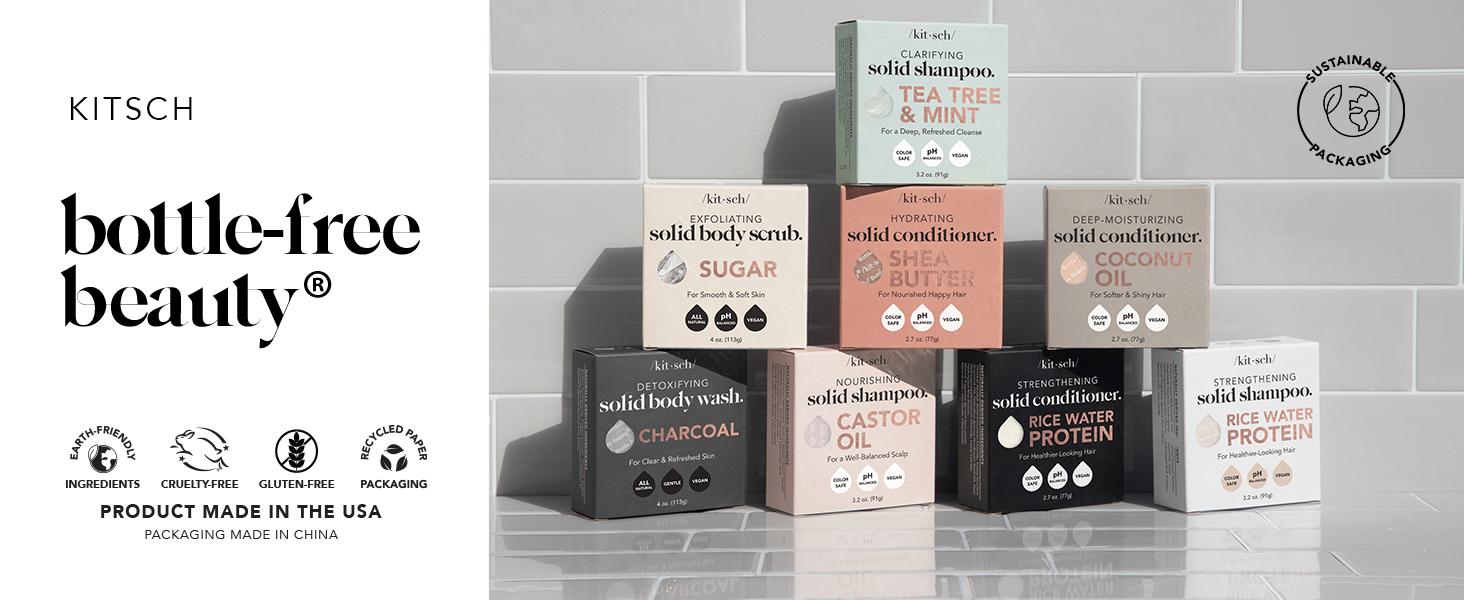 Kitsch Rice Water Shampoo Bar Soap for Hair Care - Soap Bar for Strengthening Weak or Damaged Hair, All Natural, Paraben-Free, Made in US, 3.2oz Kitsch Rice Water Shampoo Bar Soap for Hair Care - Soap Bar for Strengthening Weak or Damaged Hair, All Natural, Paraben-Free, Made in US, 3.2oz