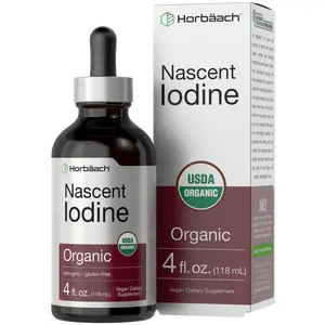 Horbäach Nascent Iodine | 325mcg | 4oz | Organic Liquid Supplement | Vegan, Non-GMO & Gluten Free Vitamin