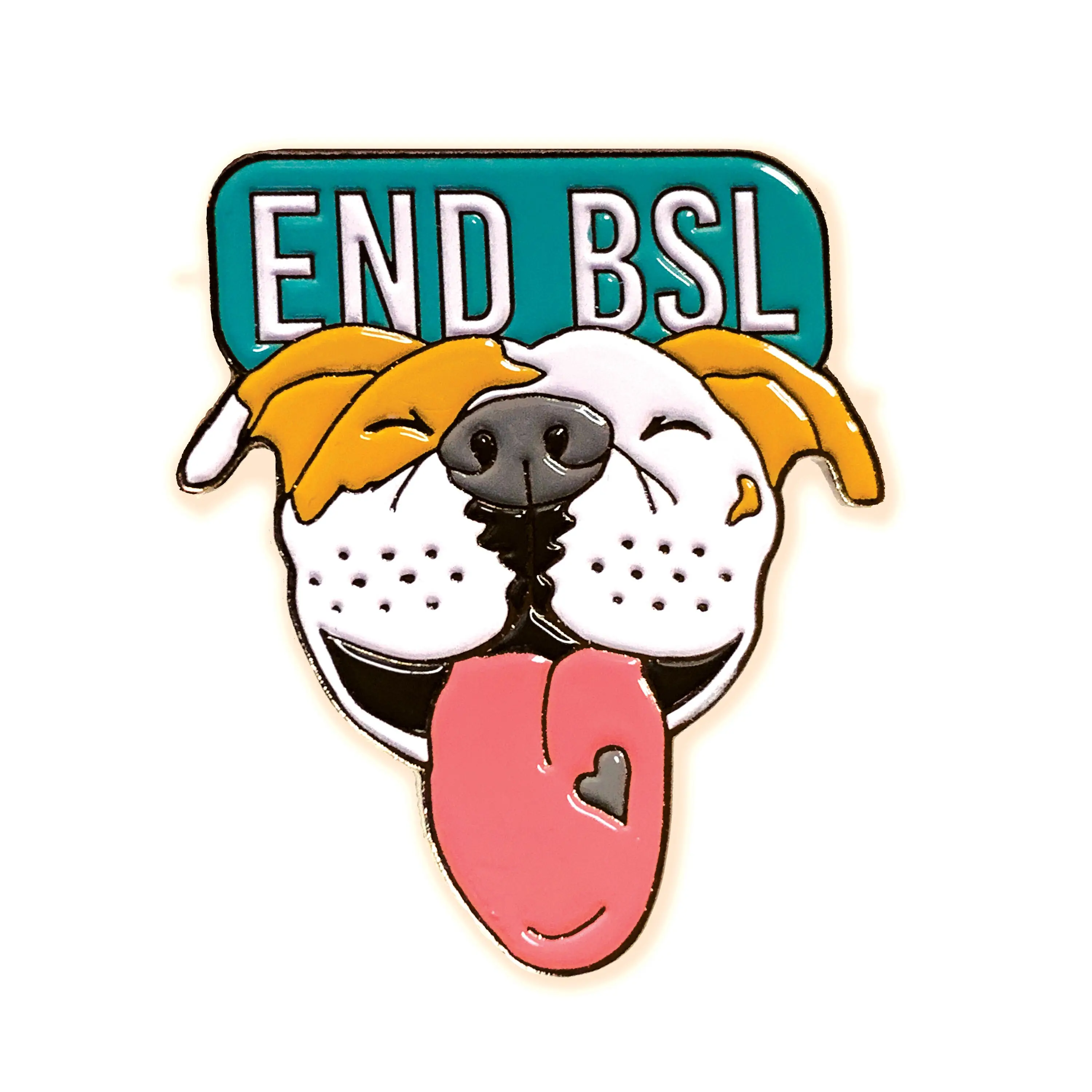 End BSL Tan and White Pitbull Enamel Pin