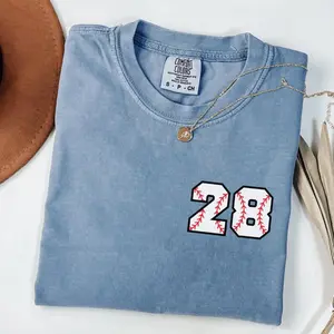 Custom Baseball Number Shirt, Comfort Colors Garment-Dyed Tee women tops