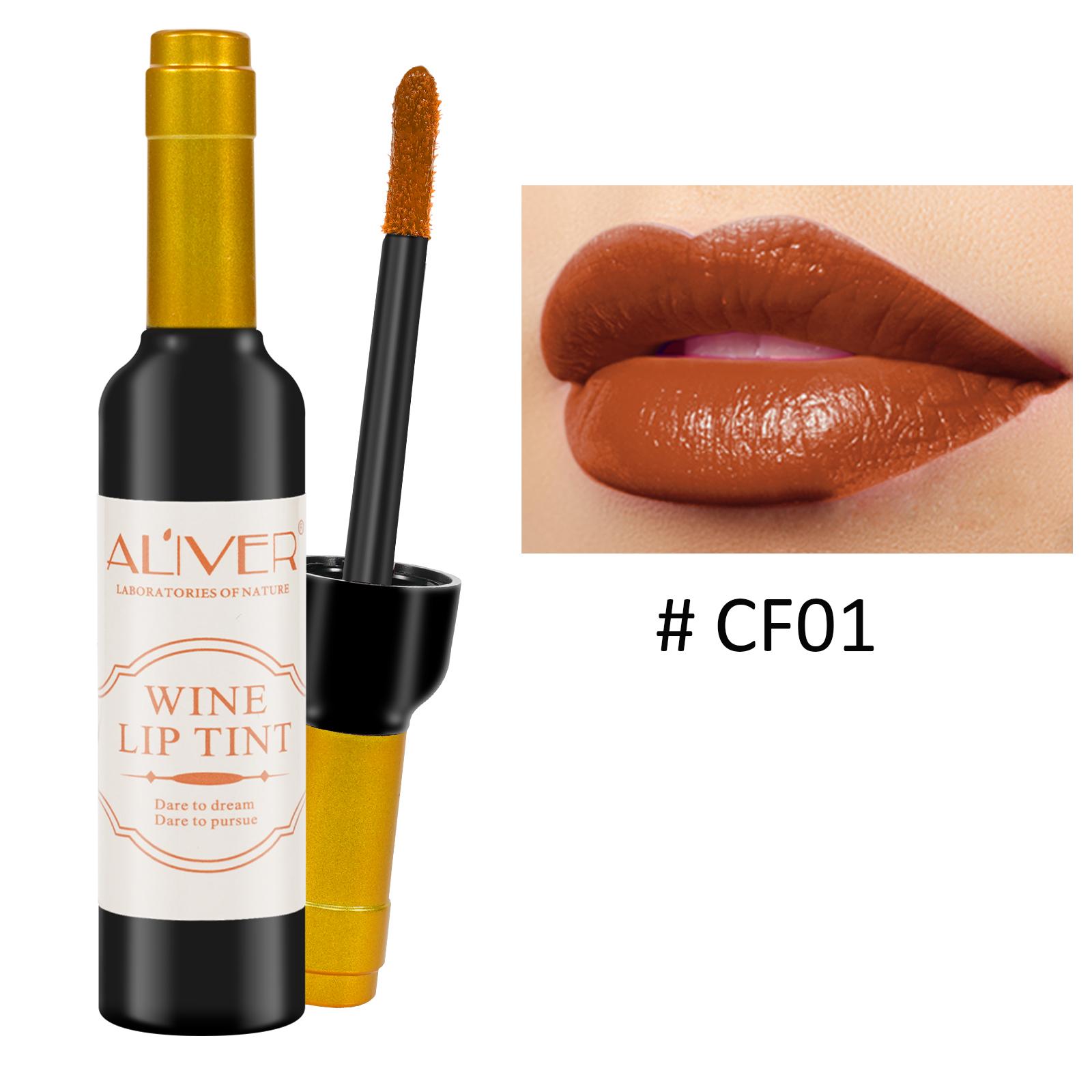 ALIVER Lip Tint, 6 Color Lip Gloss Set - Waterproof Matte Velvet Effect - Lipstick, Makeup Cosmetic Glossy