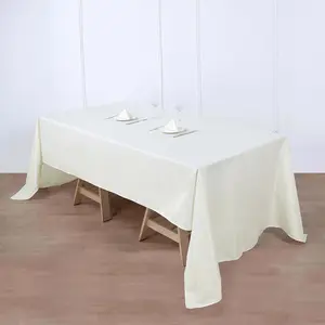Polyester Rectangle Tablecloth 60"x126" Ivory - Durable & Wrinkle-Resistant Table Cover