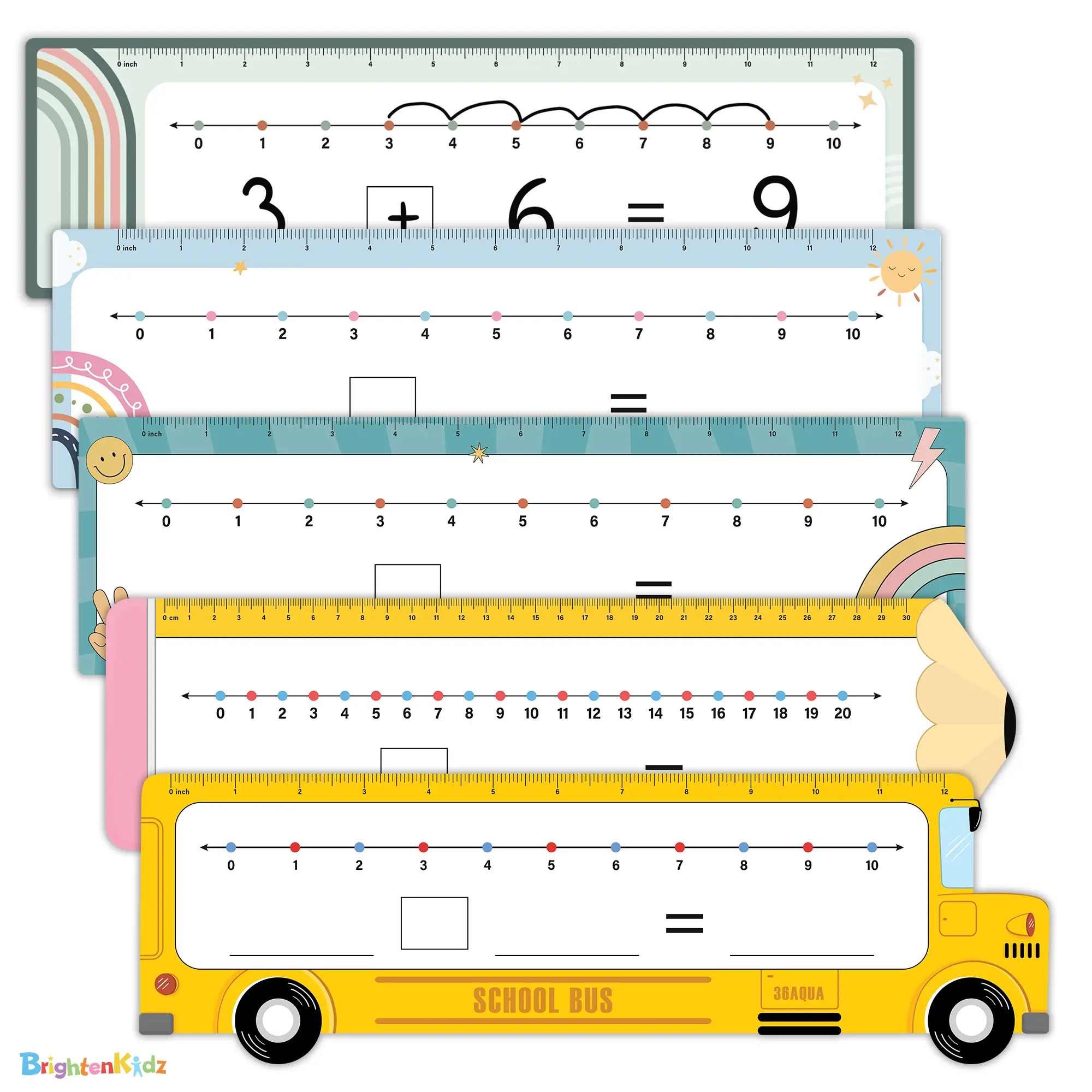 26 Pack Double-Sided Dry Erase Number Line Cards (14"x4"), Math Manipulatives for Kids, Back to School Haul, Teacher Stuff for Classroom, Kindergarten 1st Grade Educational Supplies - Brightenkidz, 26 Cards