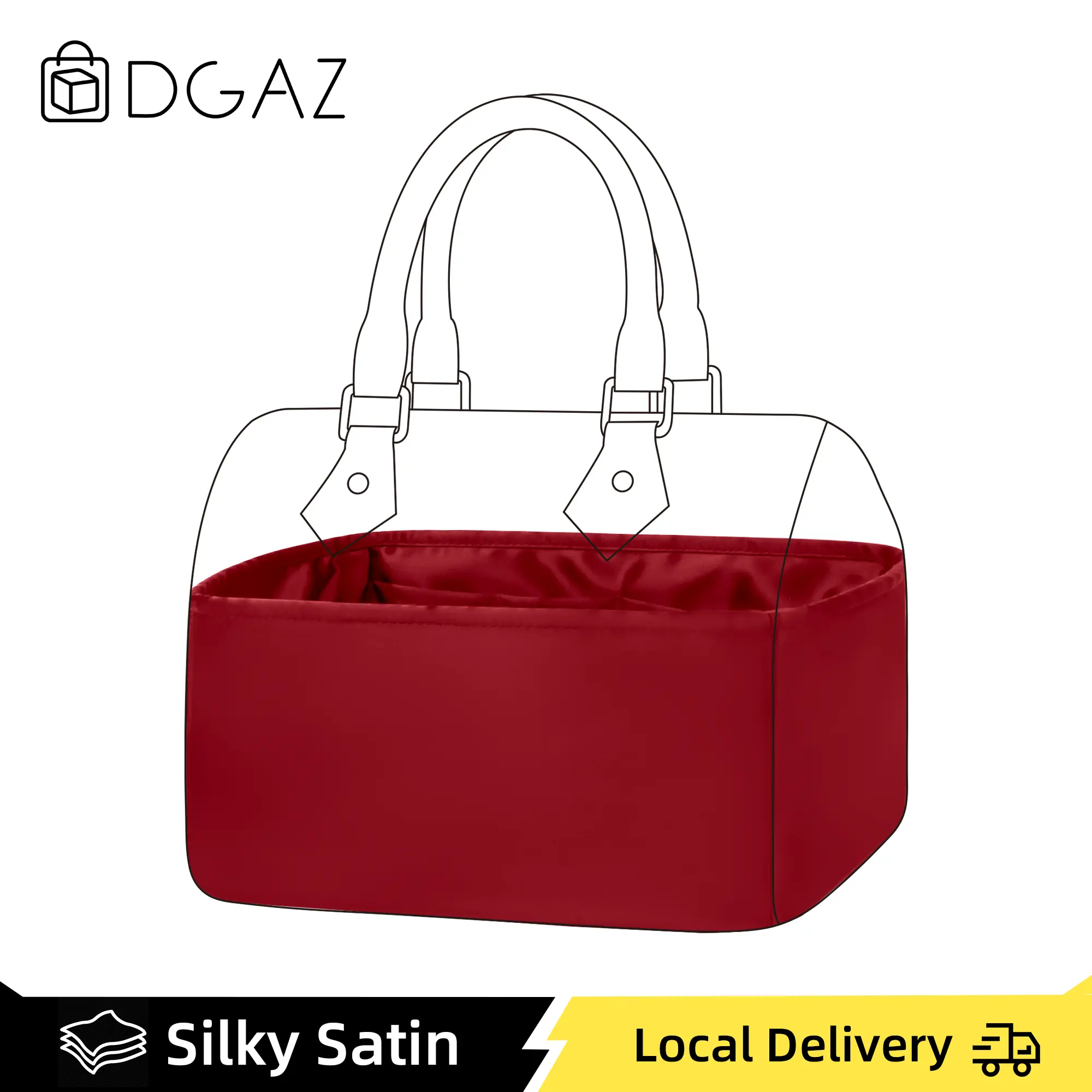 DGAZ Silk Purse Bag Organizer Insert - Lightweight Multi Pocket Pouch, Silky Smooth Bag Shaper for LV Speedy 16/20/25/30/35/45 Luxury Handbags & Totes, Elegant Travel Storage Accessory