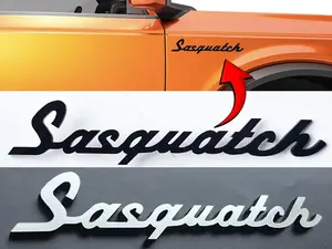 2x Classic Script Sasquatch Emblems Badge Logo for Ford Bronco / Sport SUV 4x4