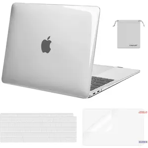 MOSISO Compatible with MacBook 13 inch Case 2022,20212018 Release A2337 M1 A2179 A1932, Plastic Hard ShellKeyboard CoverScreen FilmStorage Bag for MacBook 13.3 inch Case, Transparent