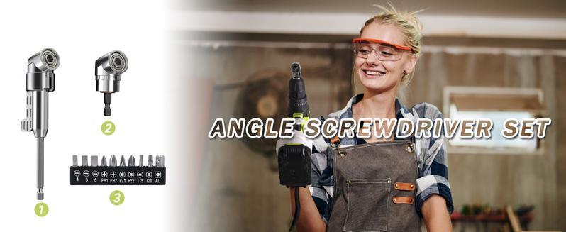 Corner Angled Screwdriver Drill Adapter Screwdriver Batch Wrench Driver Bending Batch Hand Repair Tools Drill Extension Screwdriver Connector-YY