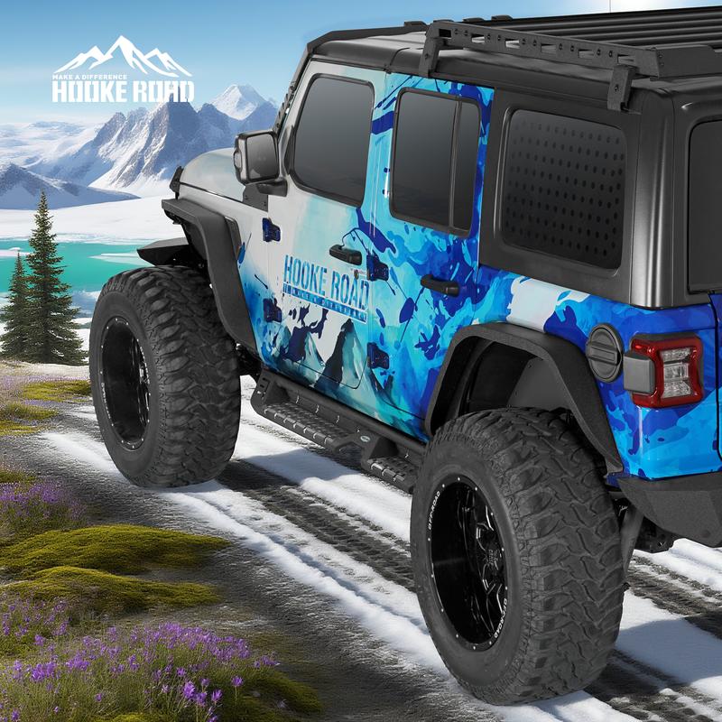 Hooke Road Front & Rear Fender Flares Kit for 2018-2026 Jeep Wrangler JL
