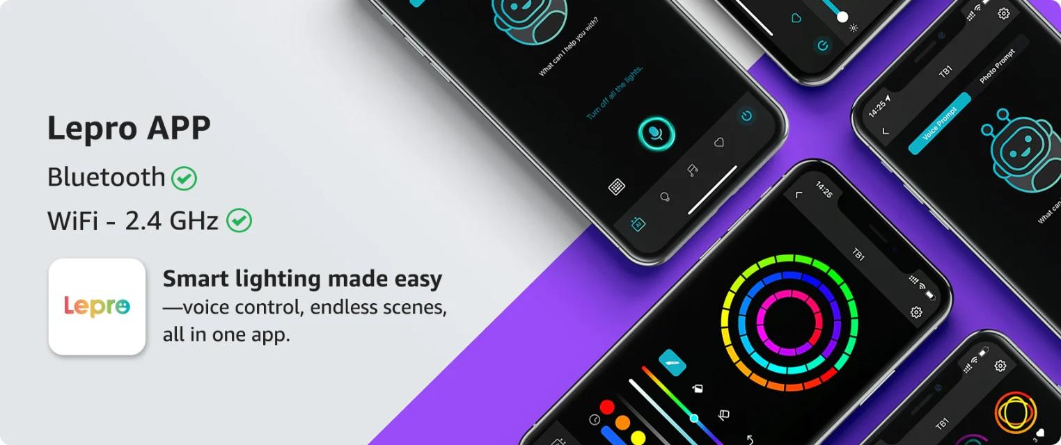 Lepro AI Permanent Outdoor Lights E1-60 100ft with 60 Triple-LED RGBIC+Warm/Cool White Smart Lighting App Control Alexa Google Enabled for Christmas Halloween