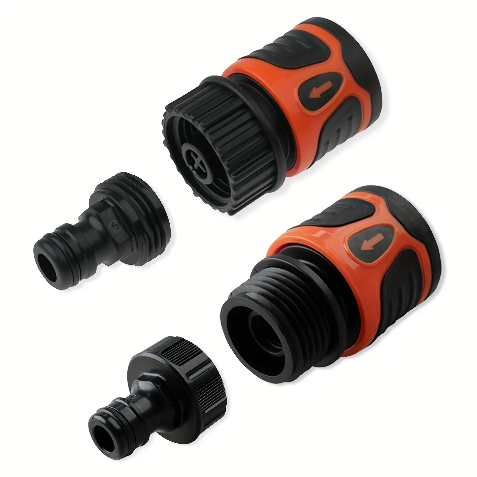 Plastic Gardening Hose Quick Connect Fittings Kit - Universal Fit Male-Female Adapters, Durable Connectors for Easy Attach-Detach Outdoor Watering Systems