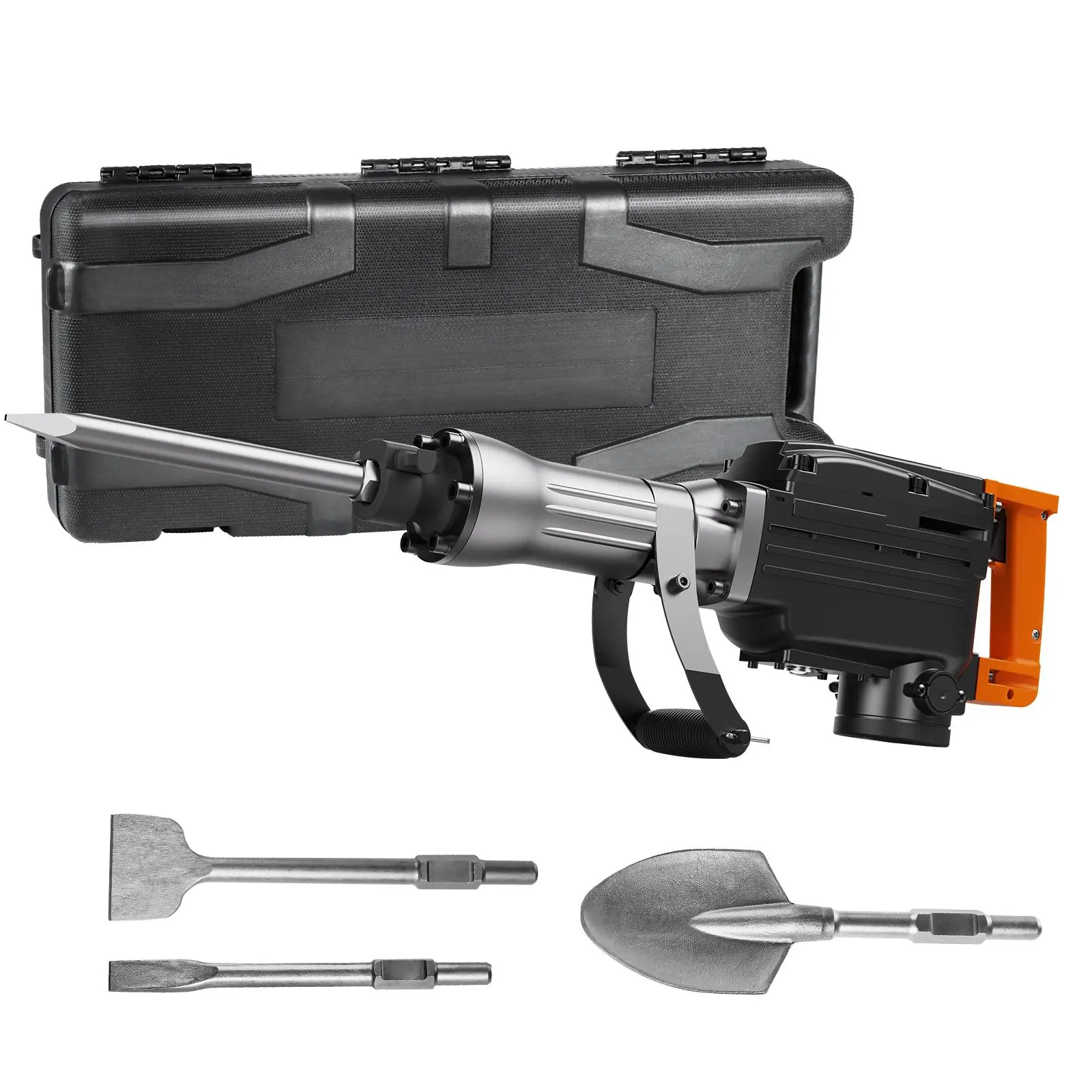 【Summerfinds】VEVOR Demolition Jack Hammer,  , 2200W Jack Hammer Concrete Breaker, 1350 BPM Heavy Duty Electric Jack Hammer, 4pcs Chisels Bit with Case, Black