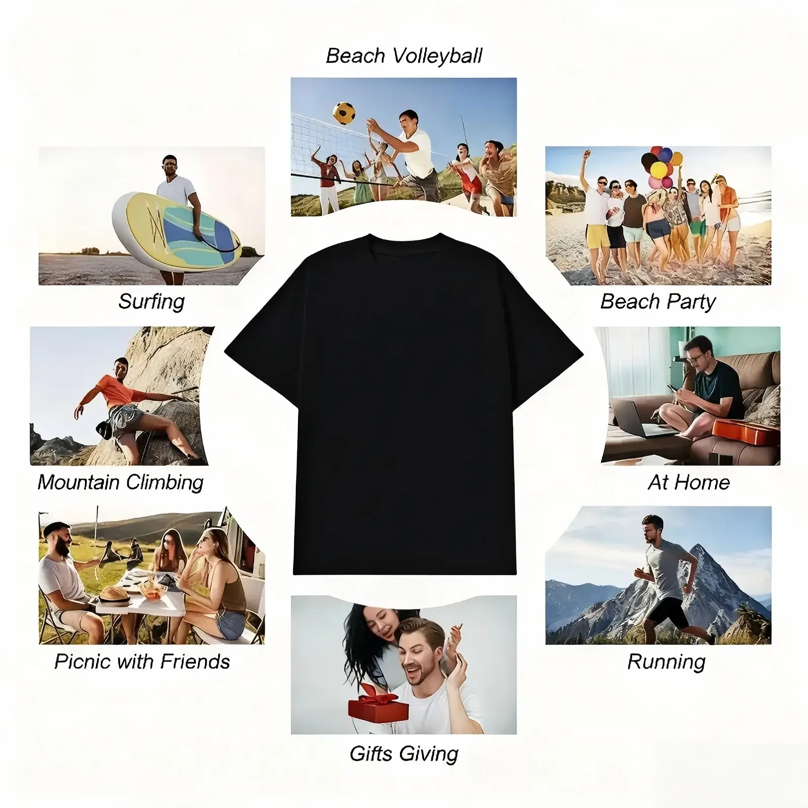 Customizable Casual Fashion Streetwear Short-Sleeve Sports Tops - Priority Packaging & Delivery, Contact Customer Service for Customization Requests