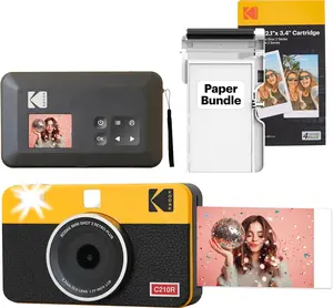 KODAK Mini Shot 2 Retro 4PASS 2-in-1 Instant Digital Camera and Photo Printer (2.1x3.4 inches) Initial 8 Sheets + 30 Sheets Bundle