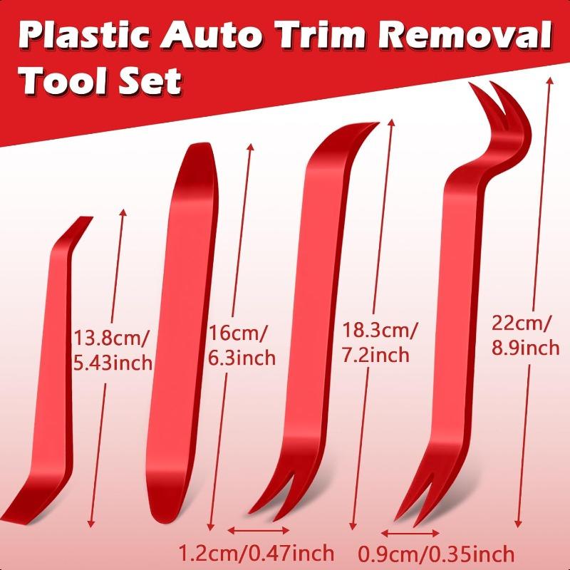 17pcs Telescoping Magnetic Pickup Tool Set with Extendable Neck Hook & Pick Tools for Car Trim Removal Scraper Auto Clip Remover Fastener Rivets Puller Mechanic Automotive Tools Kit