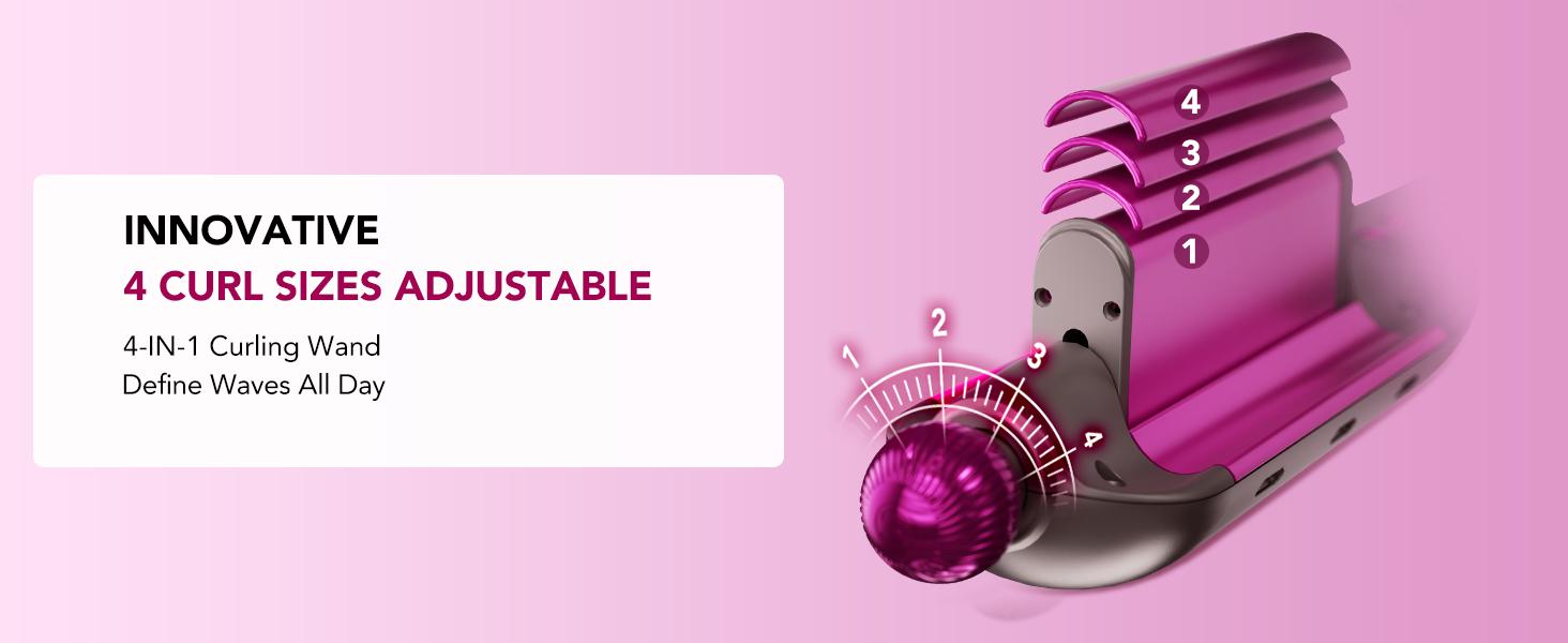 SKG WaveFlex 4-in-1 Adjustable Hair Waver Crimper – Beach Waves Curling Wand, Mermaid Hair Style, Ceramic 4 Barrel Sizes, 5 Temp Settings & Negative Ionic Care, Fast Heat-Up, Safe and Easy to Use SKG WaveFlex 4-in-1 Adjustable Hair Waver Crimper – Beach Waves Curling Wand, Mermaid Hair Style, Ceramic 4 Barrel Sizes, 5 Temp Settings & Negative Ionic Care, Fast Heat-Up, Safe and Easy to Use