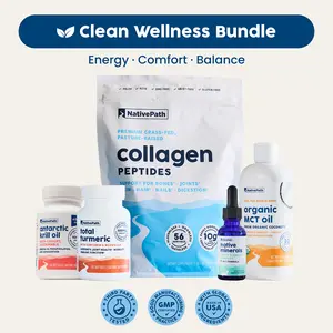 NativePath Complete Wellness Bundle: Collagen + Omega-3 Krill Oil + MCT Oil + Turmeric + Minerals | Support Joints, Skin, Brain & Heart Health