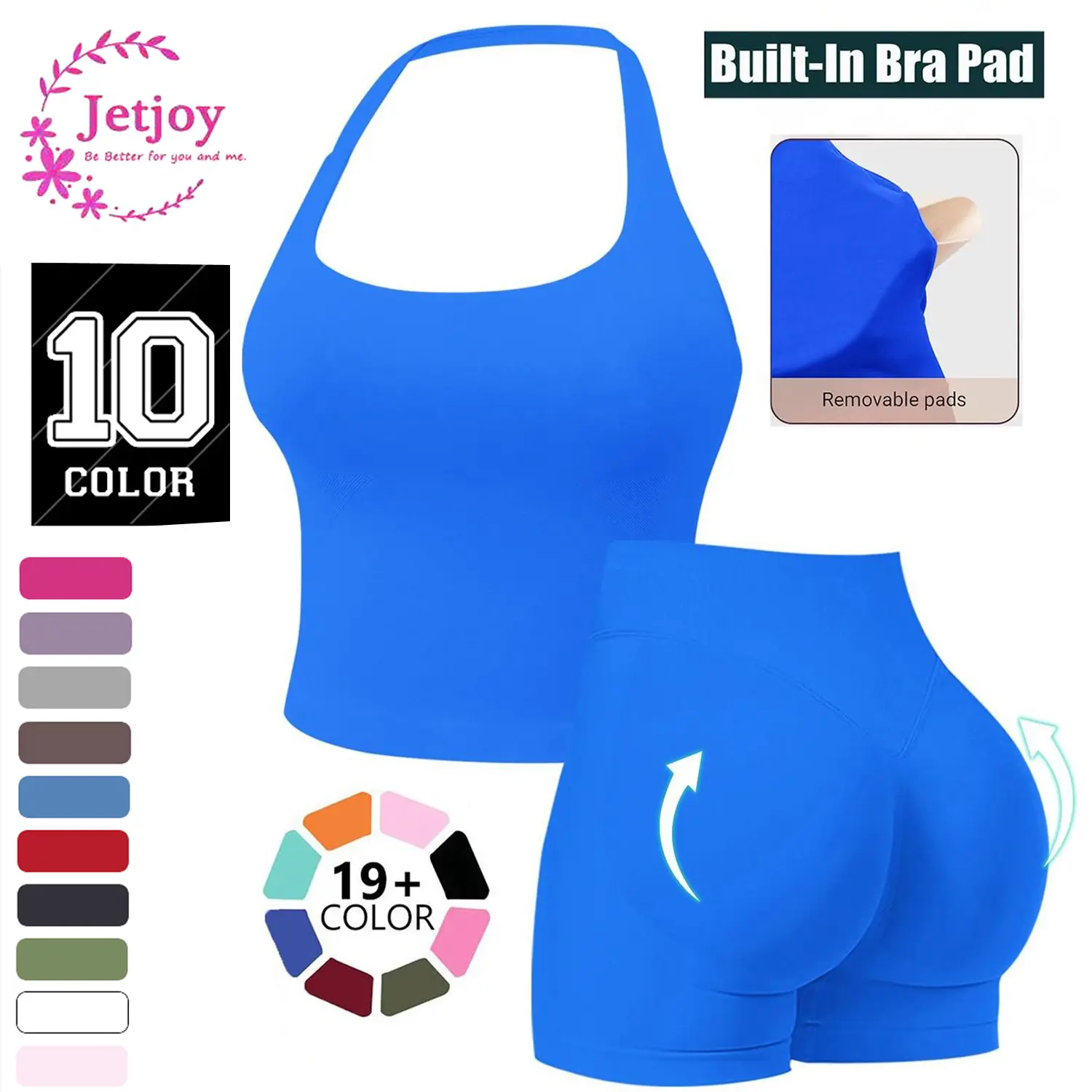 Women's Seamless 2-Piece Gym Matching Sets - Tank Top/T-Shirt + Butt-Lifting Booty Biker Shorts, Compression Skinny Mesh Athleisure Summer Outfit for Going Out, 2-Piece Sets Women Gym Activewear, Matching Sets For Women