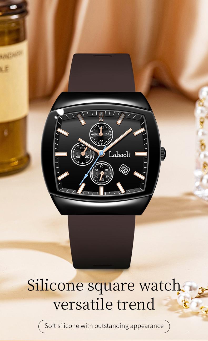 Fashionable watch TikTokShopStockUp unisex tonneau-shaped watch – a perfect combination of sport and style, featuring analog-digital dual display, multifunction design, waterproof and luminous features, and a date display.