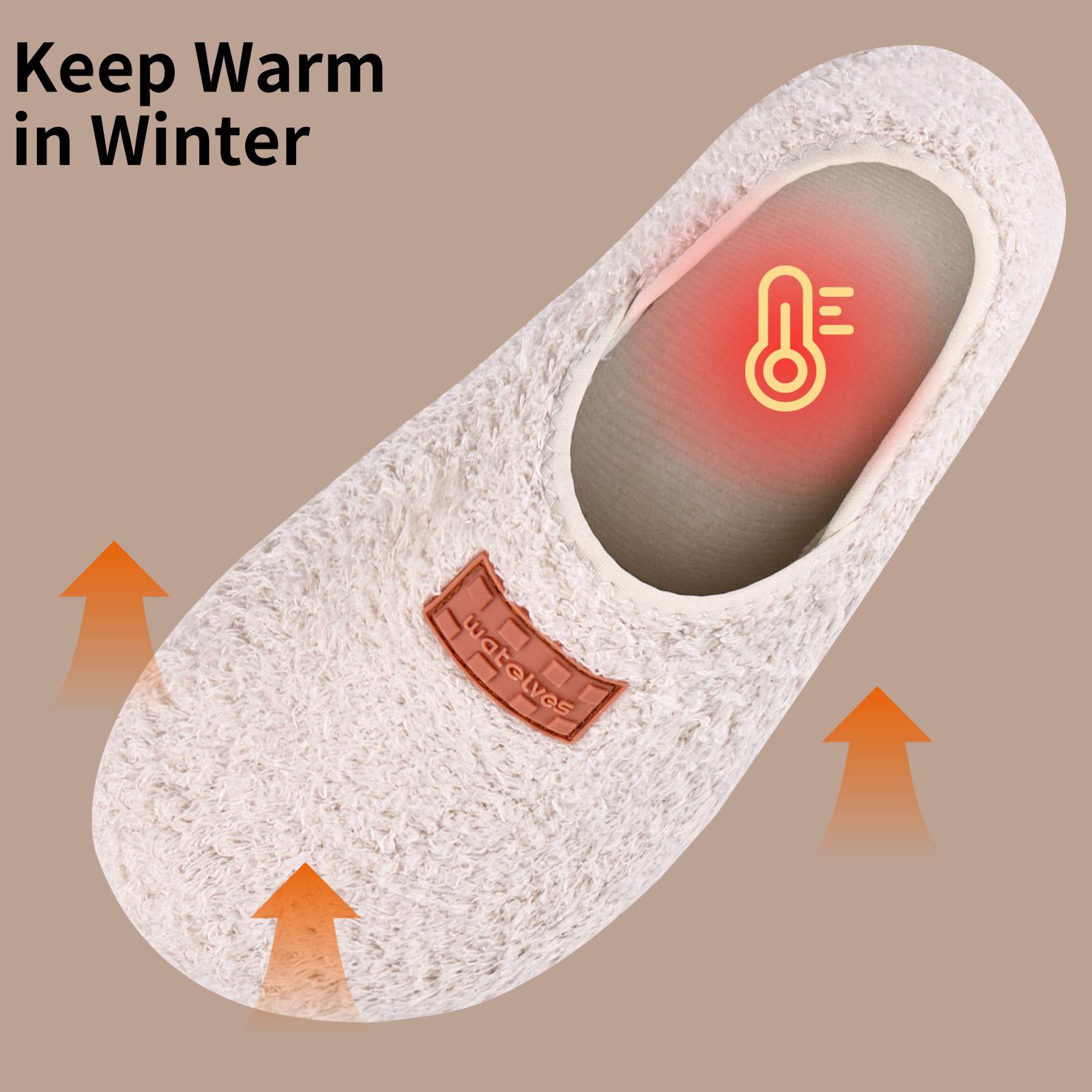 WateLves Womens & Mens Lightweight Cozy Faux Furry House Slippers - Rubber Sole Slip On Sock Shoes - Foldable Travel Slippers - Indoor & Outdoor - #SpringStatements