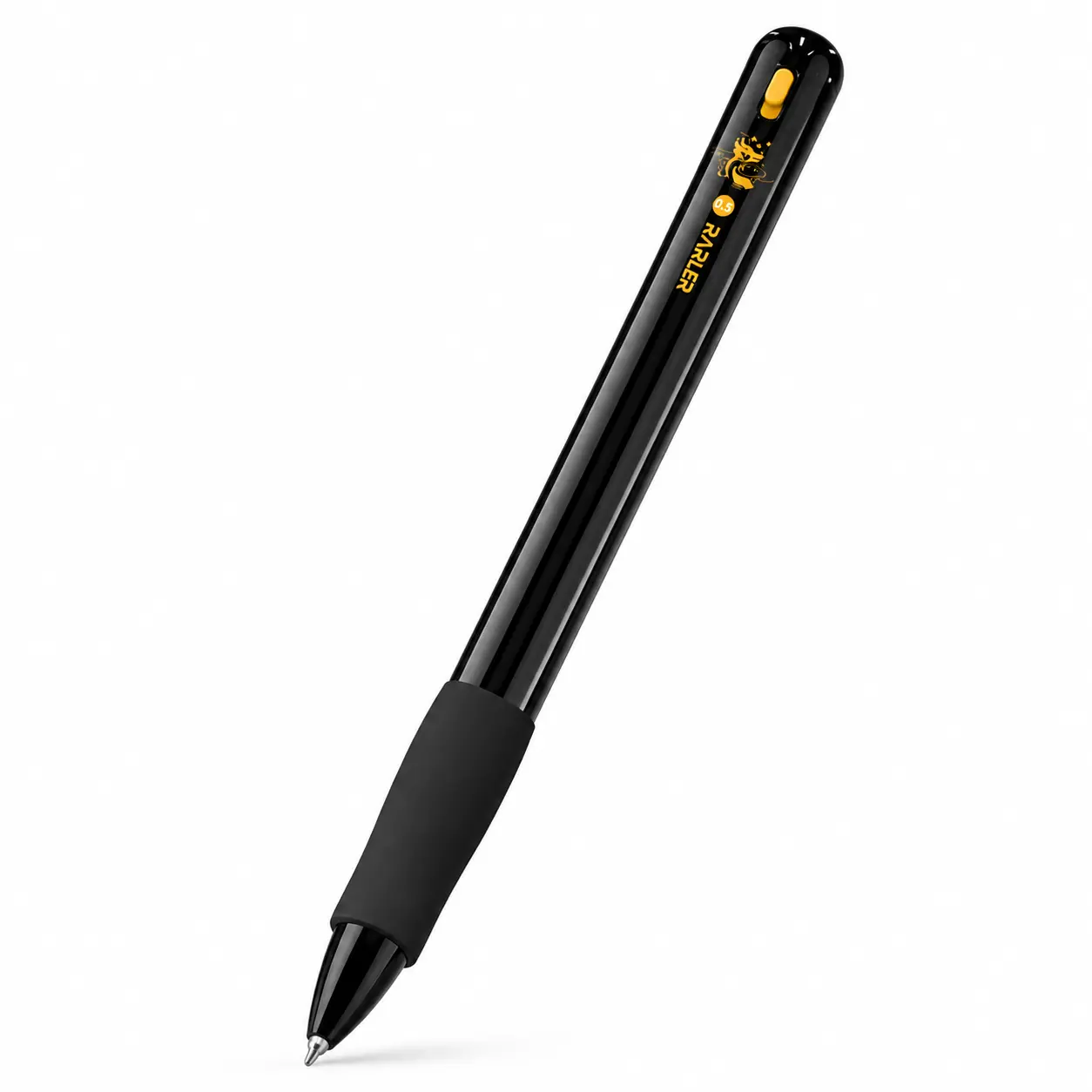 Agile Gel Ink Rollerball Pen Black Ink 0.5mm with Gravity-Sensing Protection and Dual-Ball Cs Tip Design Smooth Writing Pen Gift Set Comfortable Ergonomic Grip Ballpoint Pen — Black