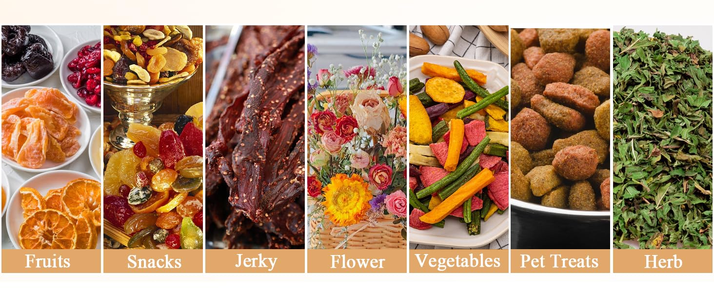 OSTBA Food Dehydrator, Dehydrator meats and Jerky, Fruits, Herbs, Veggies, Temperature Control Electric Food Dryer Machine, 5 BPA-Free Trays Dishwasher Safe, 240W, Recipe Book Included Kitchen Appliances,meats dehydrator