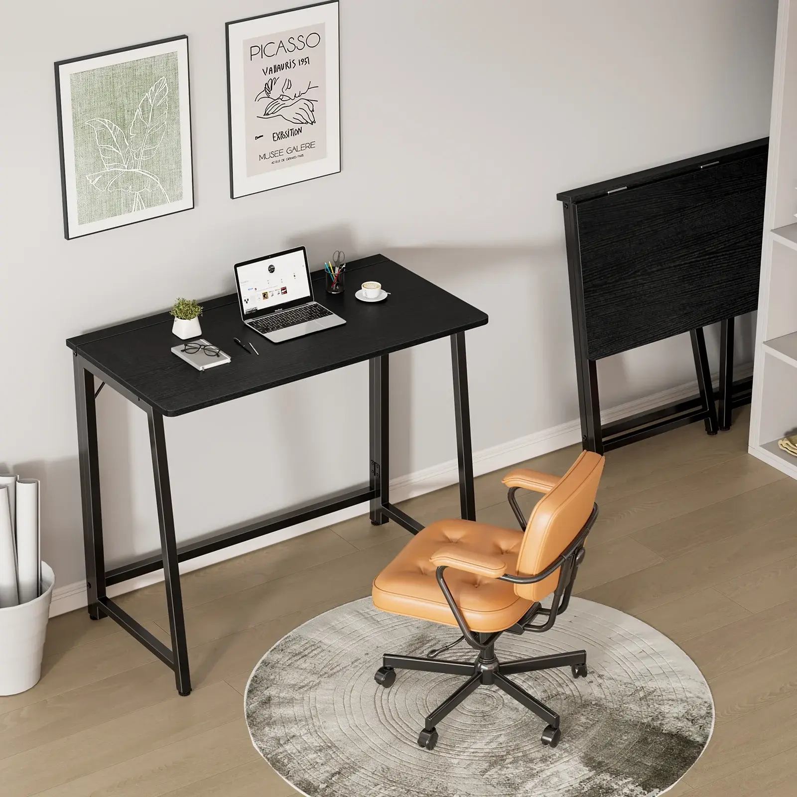 Lightweight Folding Desk 31.5, Space Saving Workstation, Portable Computer Table for Small Home Office & RV, Easy Set Up