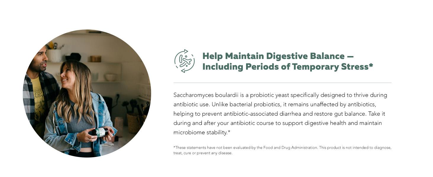 Organic Saccharomyces Boulardii | 10 Billion CFU – Clinically Validated CNCM I-1079 – Supports Gut & Digestive Health – 60 Count Healthcare Natural