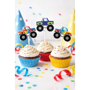 Monster Truck Cupcake Toppers, Monster Truck Party Decorations, Monster Truck Cake Toppers, Monster Truck Birthday