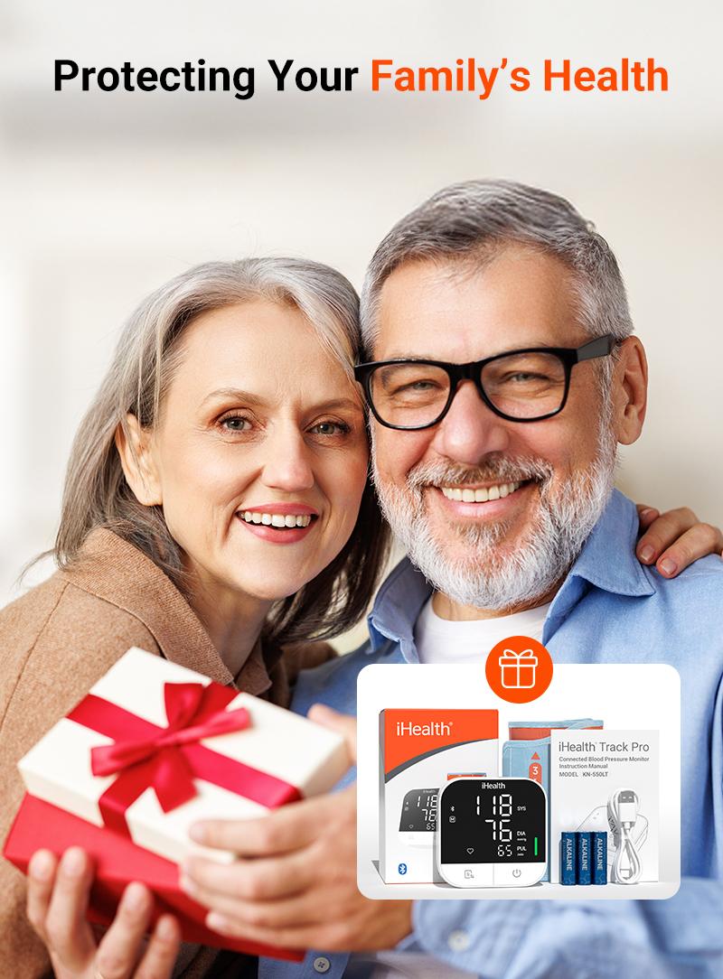 iHealth Track Pro Upper Arm Blood Pressure Monitor, Full-View LED Screen​, Body & Cuff Detection, App-Enabled for iOS & Android, Adjustable Cuff Large Adults Arm Friendly