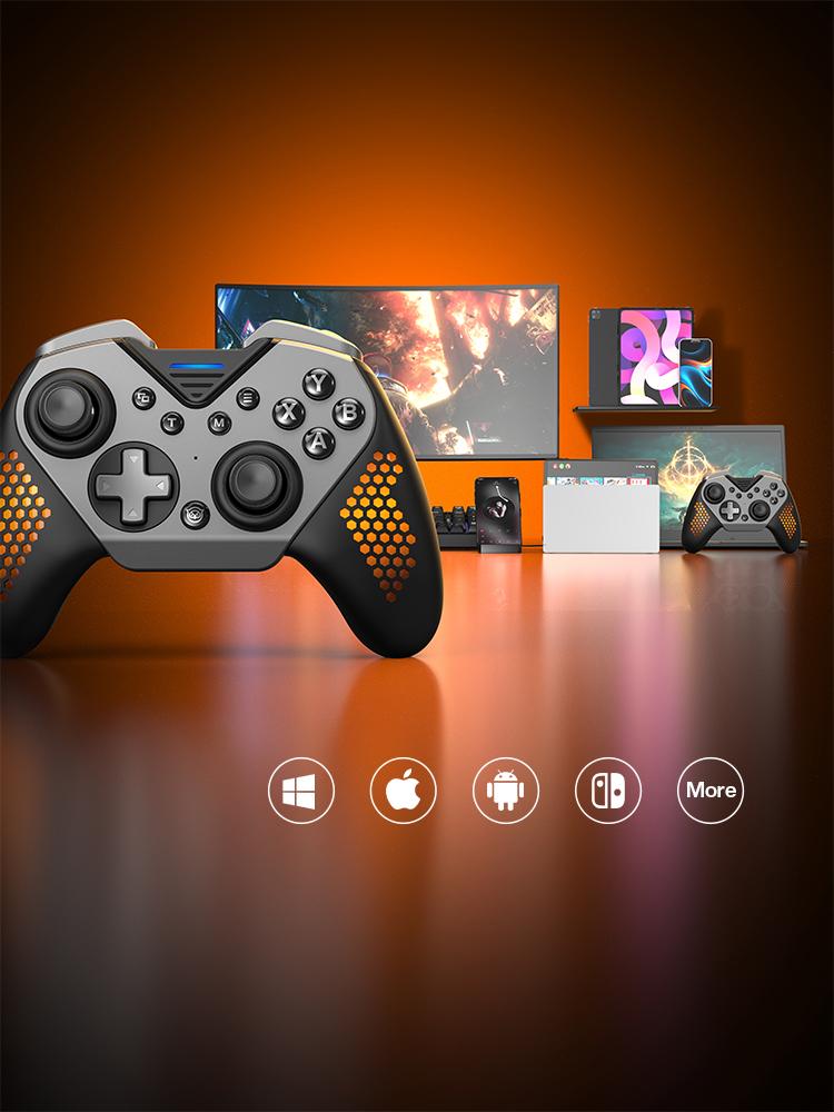 NYXI Flexi Wireless PC Controller, 1000Hz Polling Rate Hall Effect Joystick, Interchangeable D-pad&Left Joystick, 4 Mppable Buttons, 800mAh, Adjustable Turbo/Vibration for PC/Switch 2/iOS/Android
